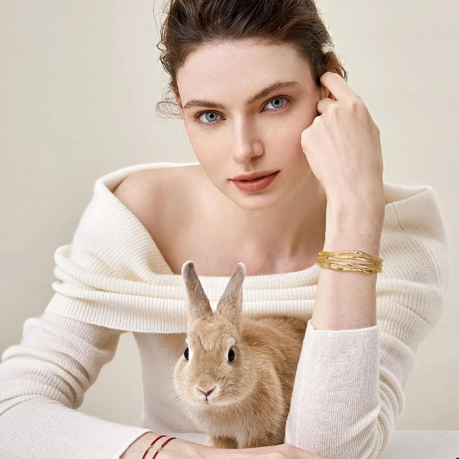 Gold Silver Cuff-Bracelets for Women Hollow Wide Open Bangle Bracelets