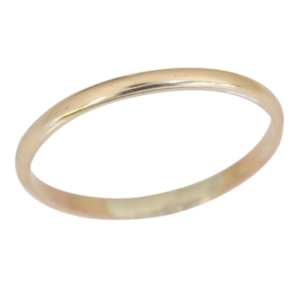 Gold Toe Ring 14k Gold Filled Two Plain Wedding Bands Double Fitted Sized Toe Rings (2)