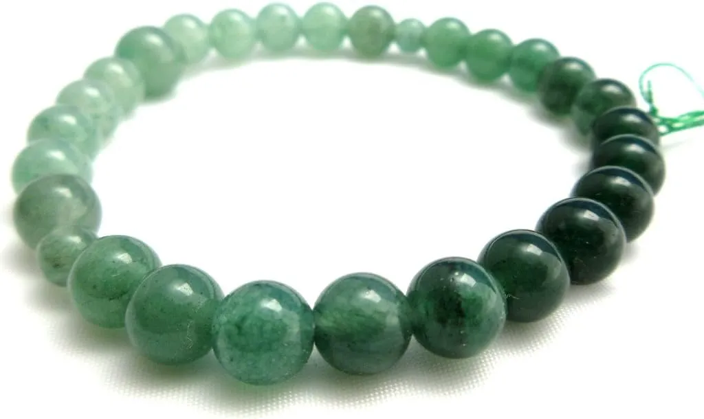 Green Aventurine Quartz Indian Jade Gradation Stone Bracelet for Women Elastic Bangle Kyoto Meditation Yoga Bracelet Gifts for her