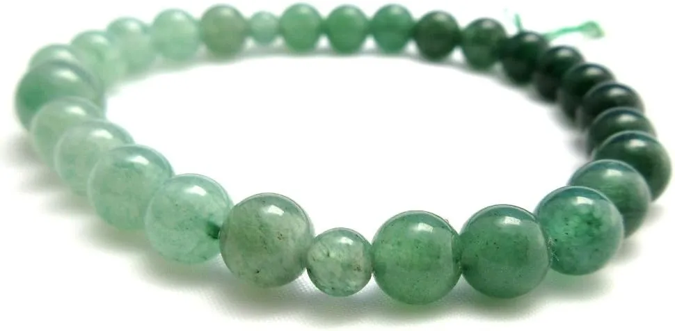 Green Aventurine Quartz Indian Jade Gradation Stone Bracelet for Women Elastic Bangle Kyoto Meditation Yoga Bracelet Gifts for her