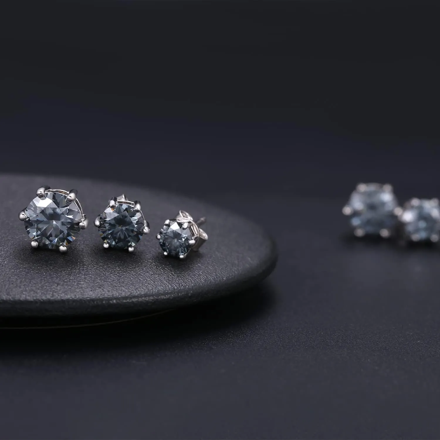 Green Moissanite Earrings - 6 Prong Green Stud Earrings 14k White Gold Green Earrings 925 Sterling Silver Moissanite Jewelry Gifts for Christmas
