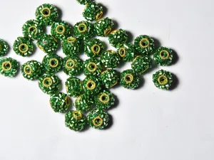 Green Spherical Beaded Clay Beads