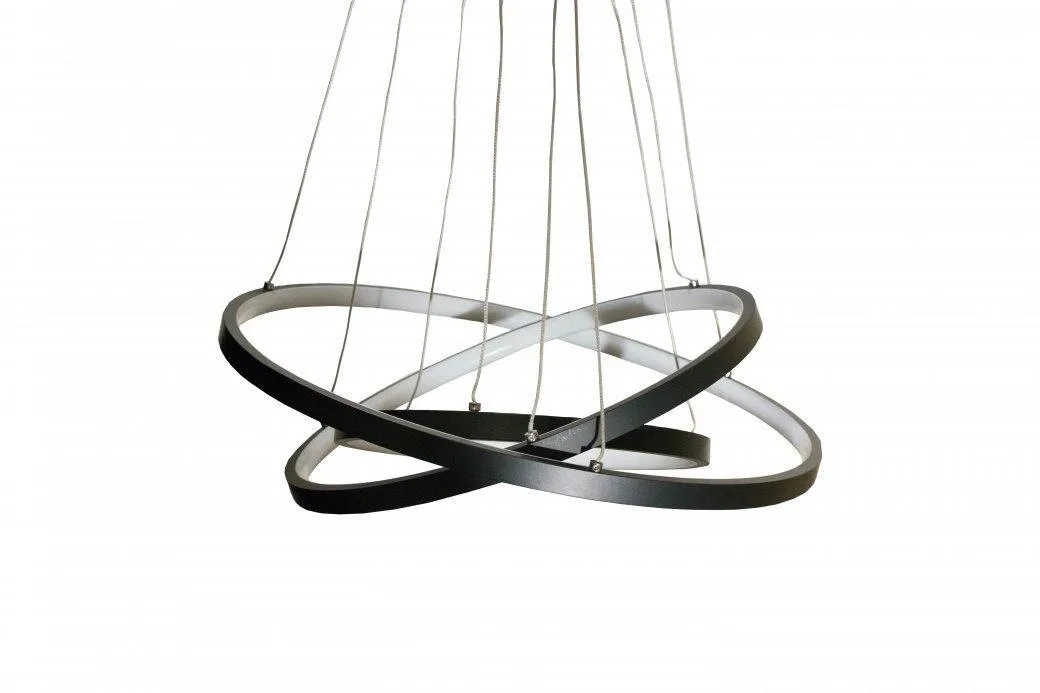 Halo 3 Tier LED Pendant Light Large - Black CCT