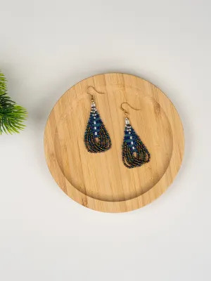 Handmade Beadwork Feather color inspired Earring
