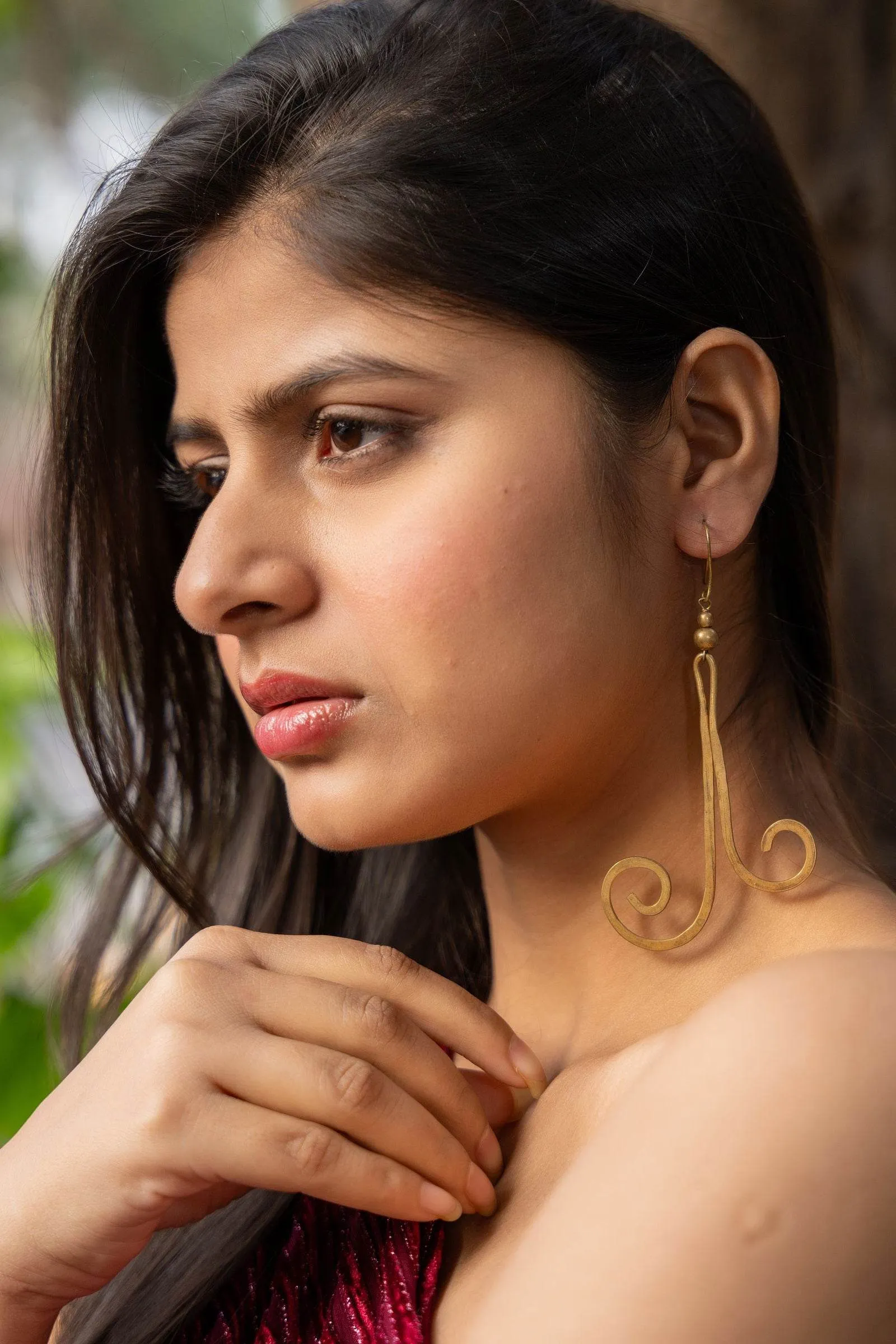 Handmade Dokra Brass Spiral Dangler Earrings - Unique Artisan Crafted Jewelry Piece