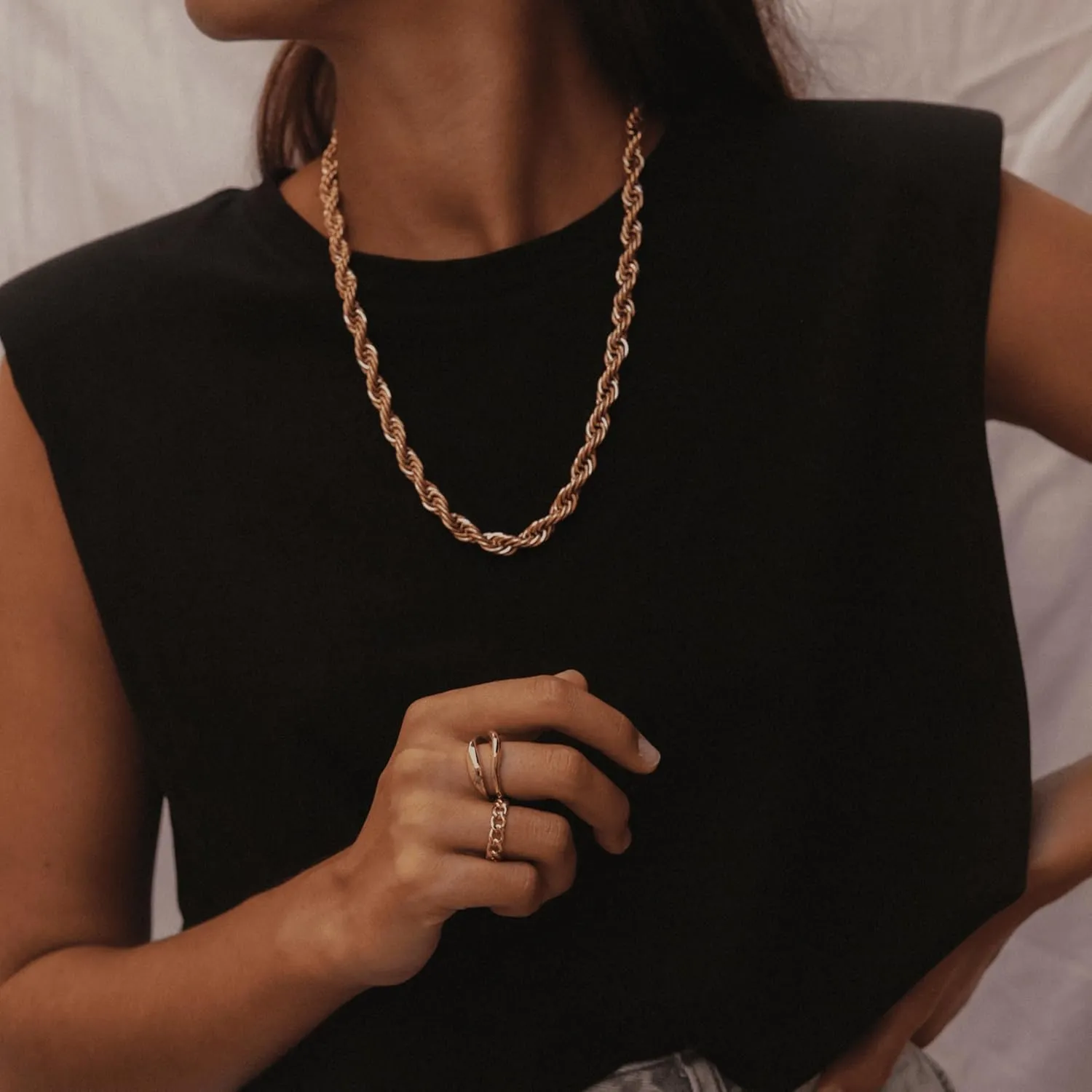 Hey Harper Gold Necklace For Women Trendy Necklace - 14K Golden PVD Coating Waterproof & Sweatproof Non Tarnish Jewelry Chain Necklaces