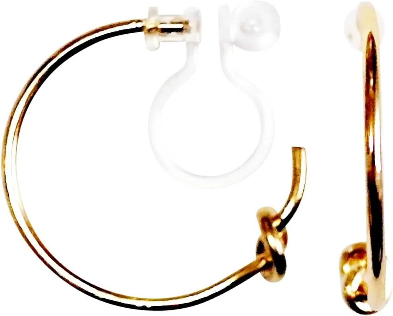 Hoop Invisible Clip On Earrings for Women Not Pierced Gold 19mm knot Comfortable Clip On Earrings Miyabi Grace