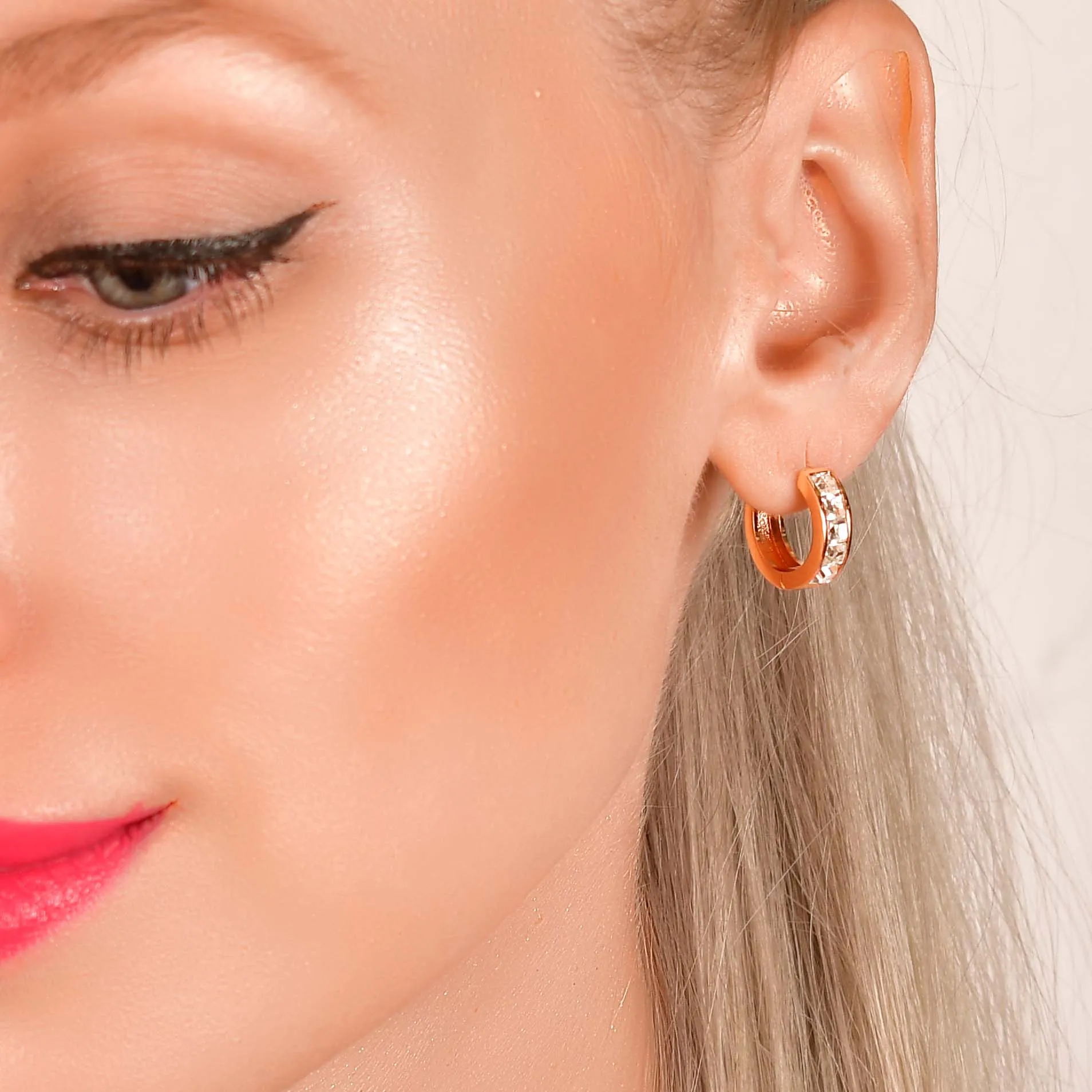 Huggie Earrings Embellished With SWAROVSKI® Crystals