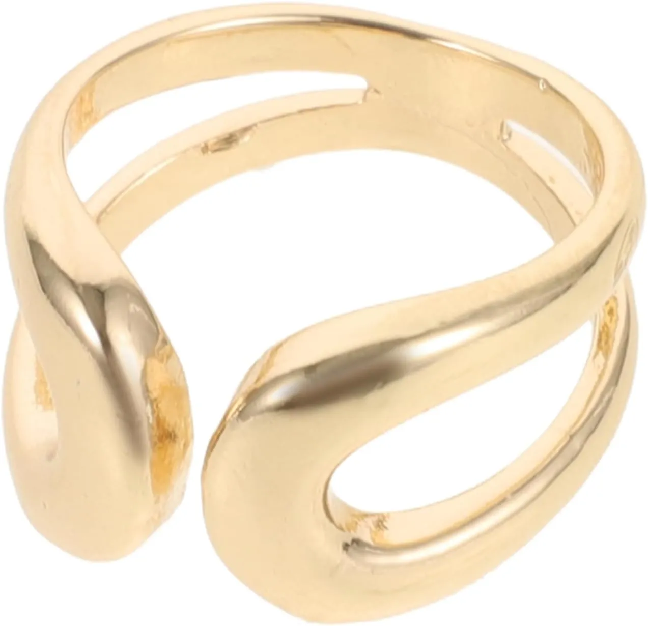 Hugging Open Ring for Women Adjustable Fashion Jewelry Elegant Wrinkled Design present for Parties Ceremonies Comfortable Wear Chic Tone