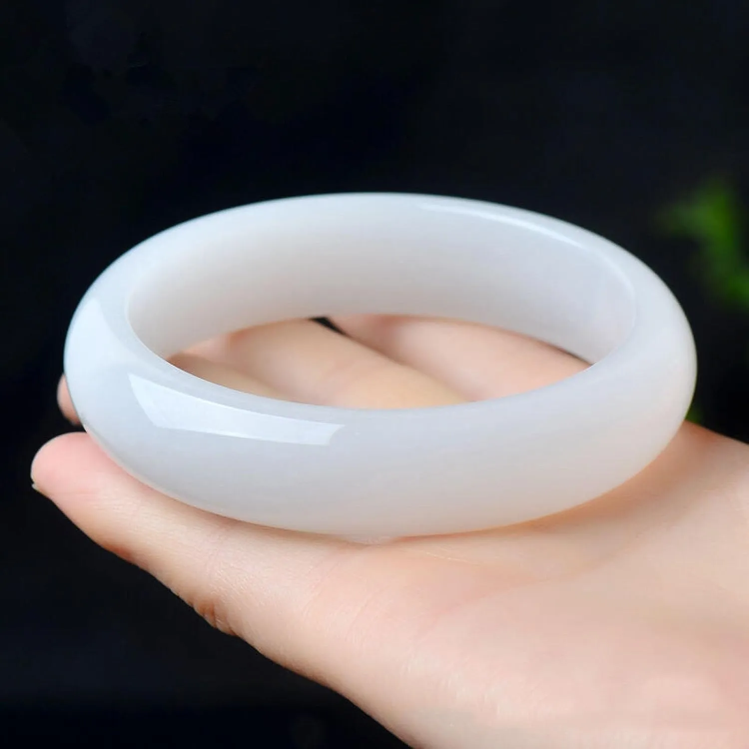 ice species Jade Bangle lady Natural White Genuine Jade for Women Delicate, Ice Species Transparent, Resh Bright