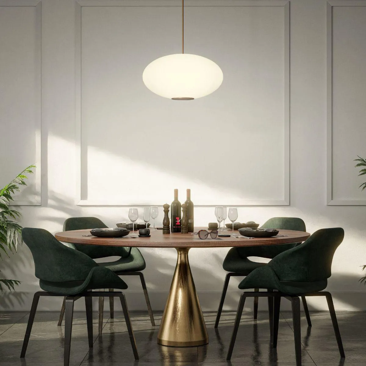 Illusion 22 in. LED Pendant Light 3000K Brass finish