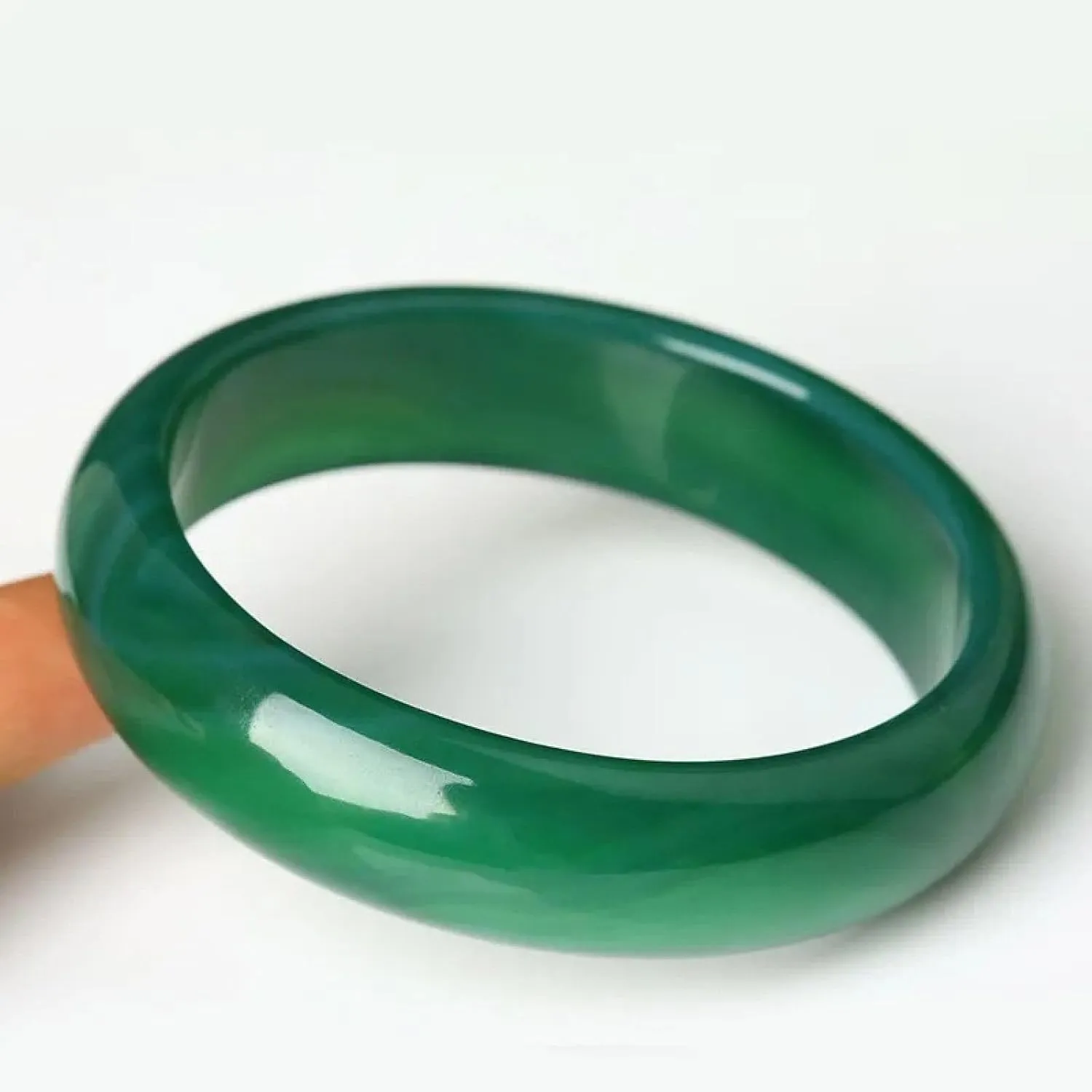 Jade Bangle Bracelet for Women Genuine Ice Transparentgrass Green Agate Jade Bracelet Modern Style
