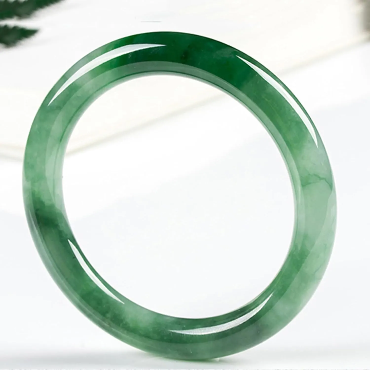 Jade Bangle Bracelet For Women Natural Handmade Holiday Dating Jewellery Retro Chinese Style Jade Stone Bracelet