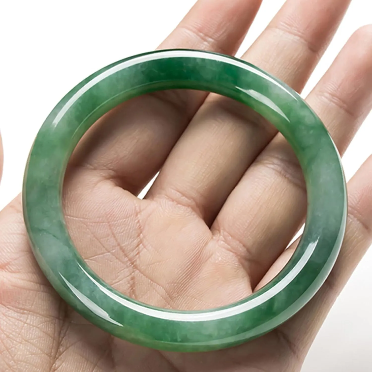 Jade Bangle Bracelet For Women Natural Handmade Holiday Dating Jewellery Retro Chinese Style Jade Stone Bracelet