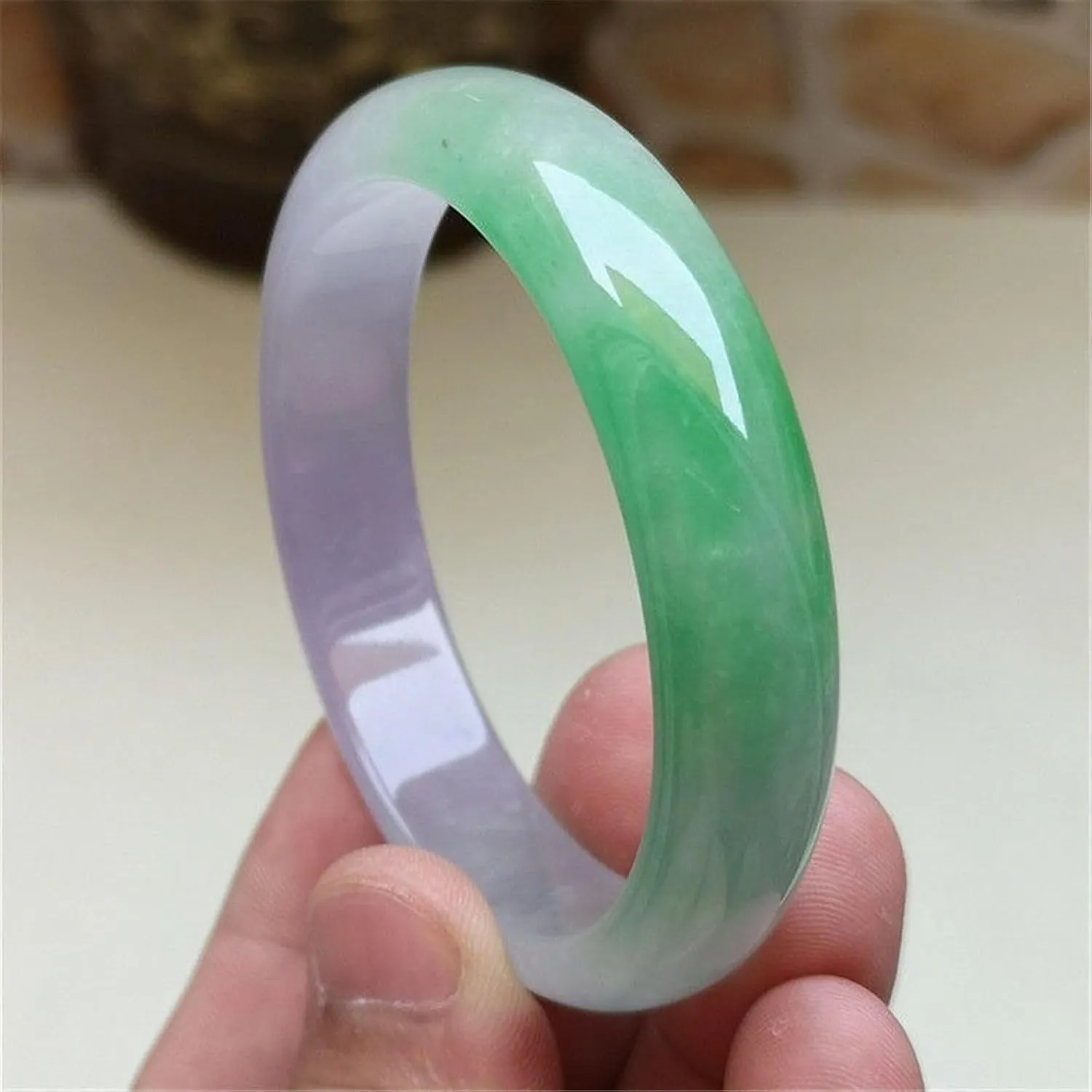 Jade Bangle Bracelet For, Women White And Green Ice Chinese,Vintage Jade Bracelet.