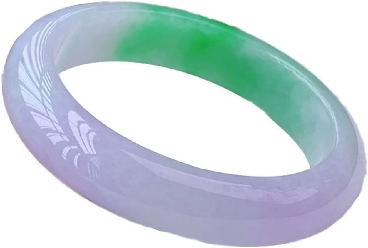 Jade Bangle Bracelet For, Women White And Green Ice Chinese,Vintage Jade Bracelet.