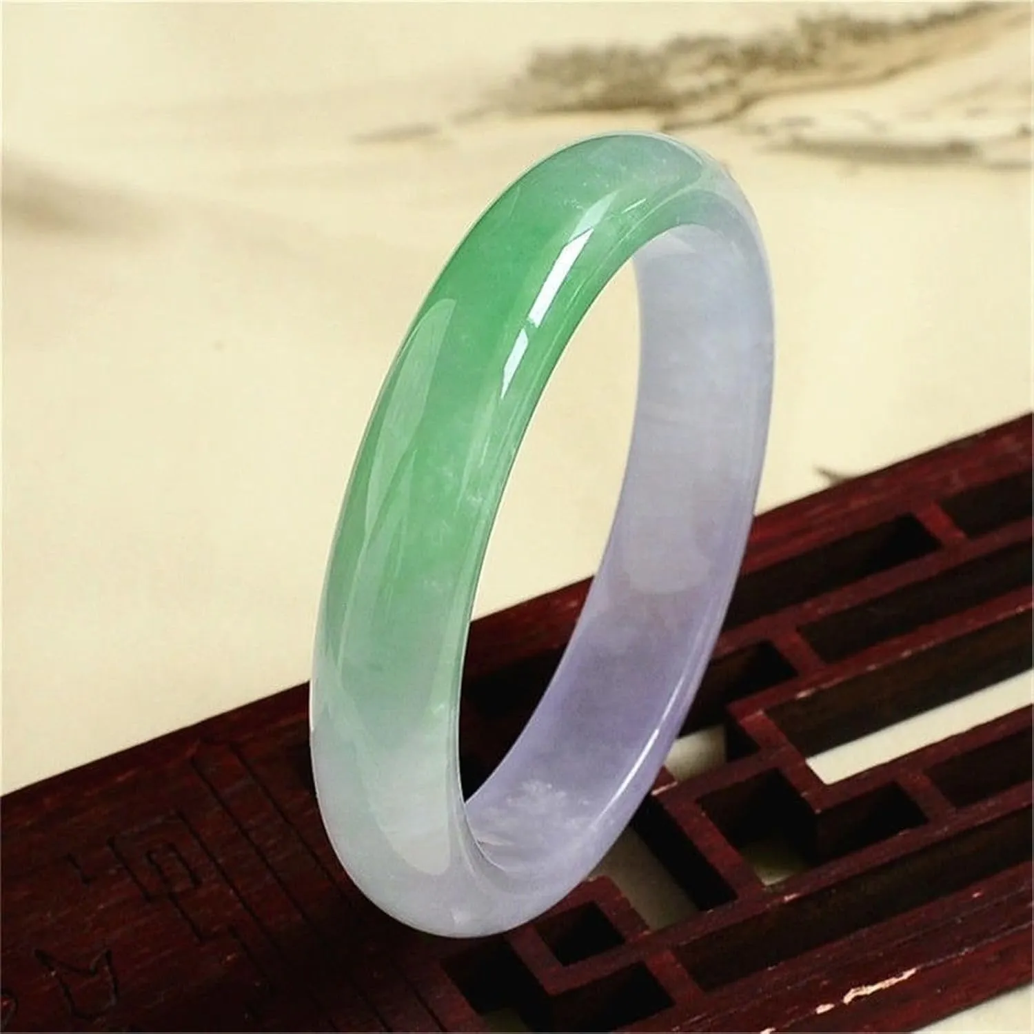 Jade Bangle Bracelet For, Women White And Green Ice Chinese,Vintage Jade Bracelet.