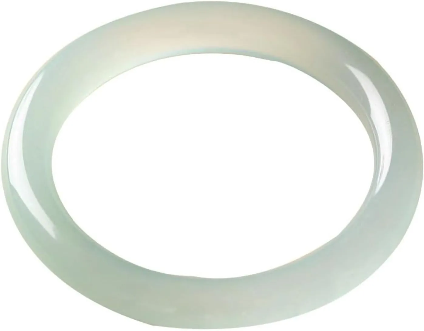 Jade Bangle Bracelet for Women,Blue White Jade Thin Round Strip Retro,Couple Style Bracelet