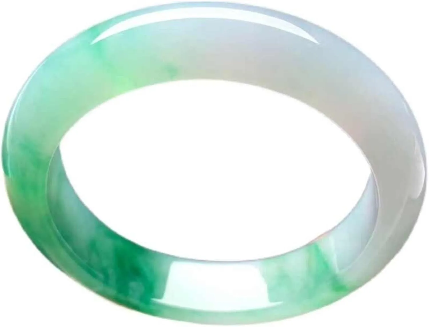 Jade Bangle Bracelet For,women Handmade, White Green Floating Flowers Ice Vintage Jade Bracelet.