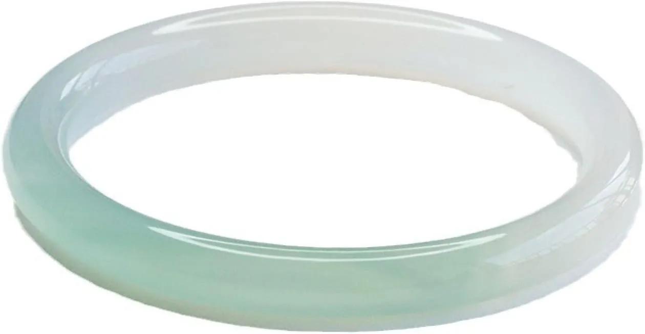 Jade Bangle Bracelet, Women Natural Genuine Ice Species, Light Green Gradient,Agate Round Bar jade bangle bracelet