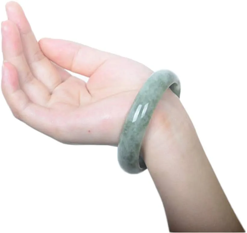 Jade Bangle For Women, Classical Chinese Style Green Jade Bracelet Holiday Dating Fashion Jewelry With Gift Box