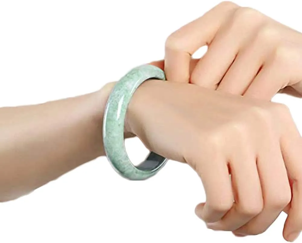 Jade Energy Stone Bangle Retro Chinese Style Natural Jadeite Jade Bracelet For Prosperity Dating Fashion Jewelry