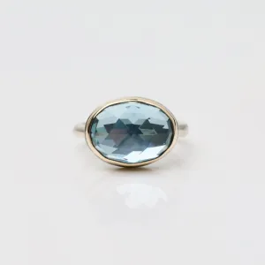 Jamie Joseph Rose Cut Sky Blue Topaz Ring