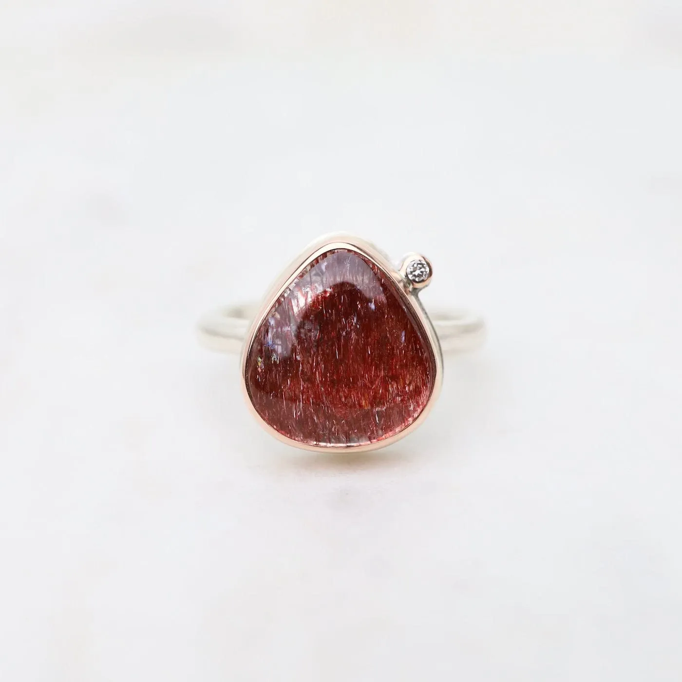 Jamie Joseph Small Lotus Smooth Seven Mineral Stone & Diamond Ring