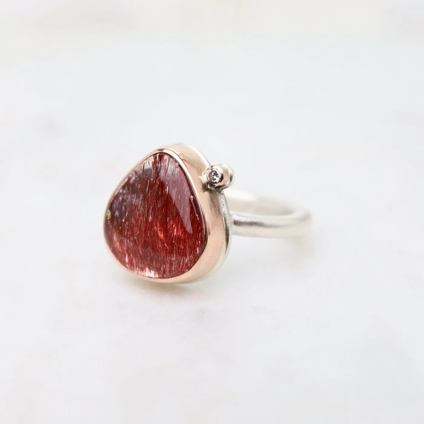 Jamie Joseph Small Lotus Smooth Seven Mineral Stone & Diamond Ring