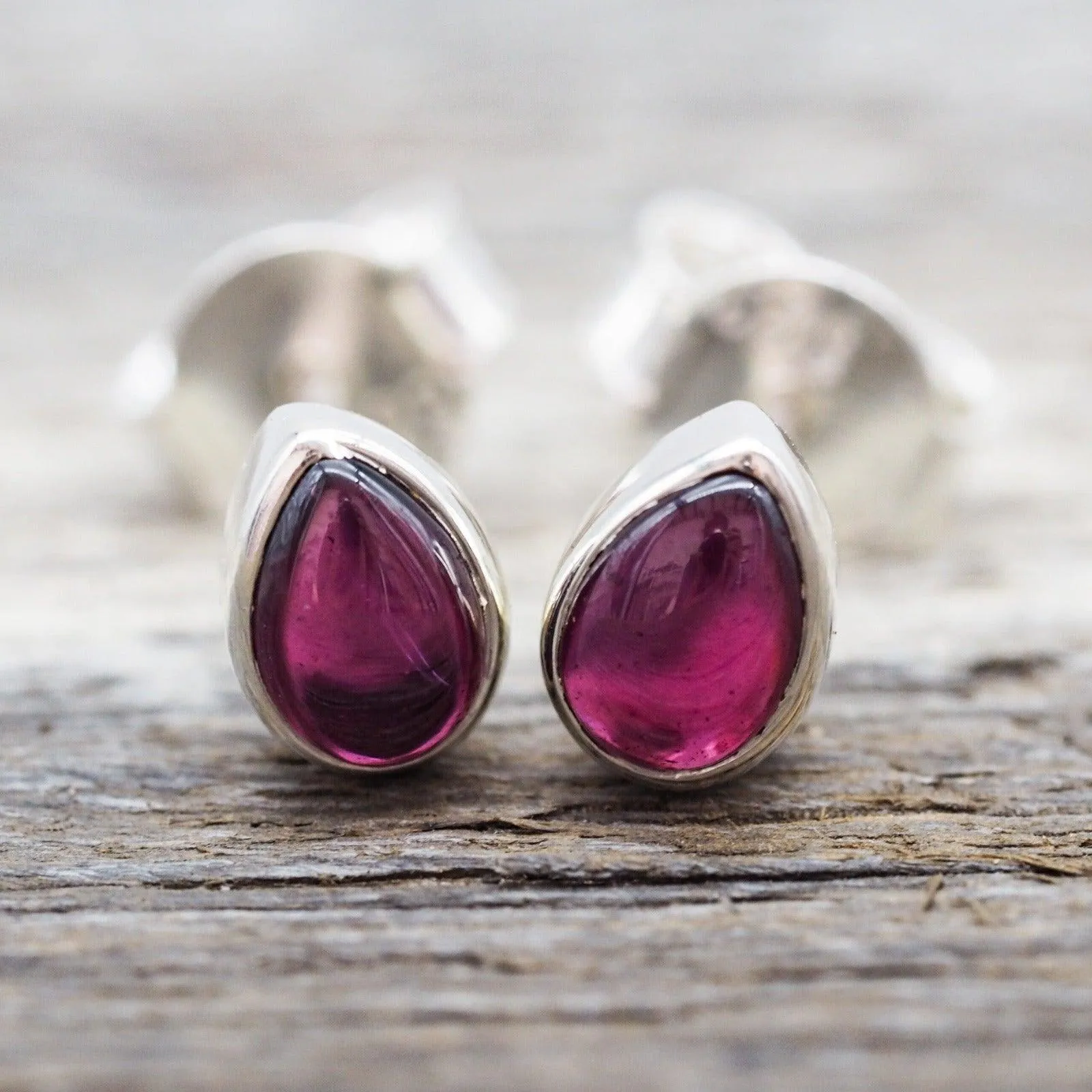 January Birthstone Earrings - Garnet