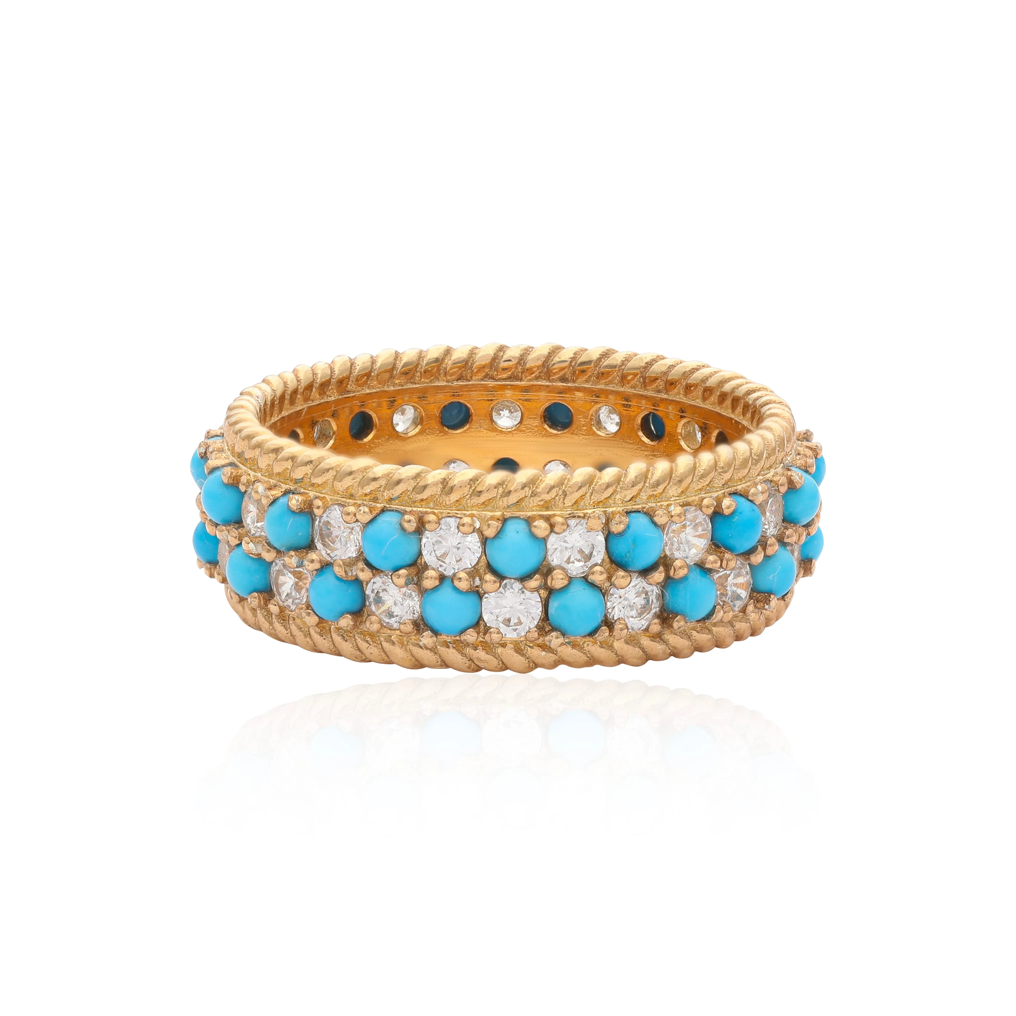 Jodhpur Sparkle Turquoise Vermeil Ring