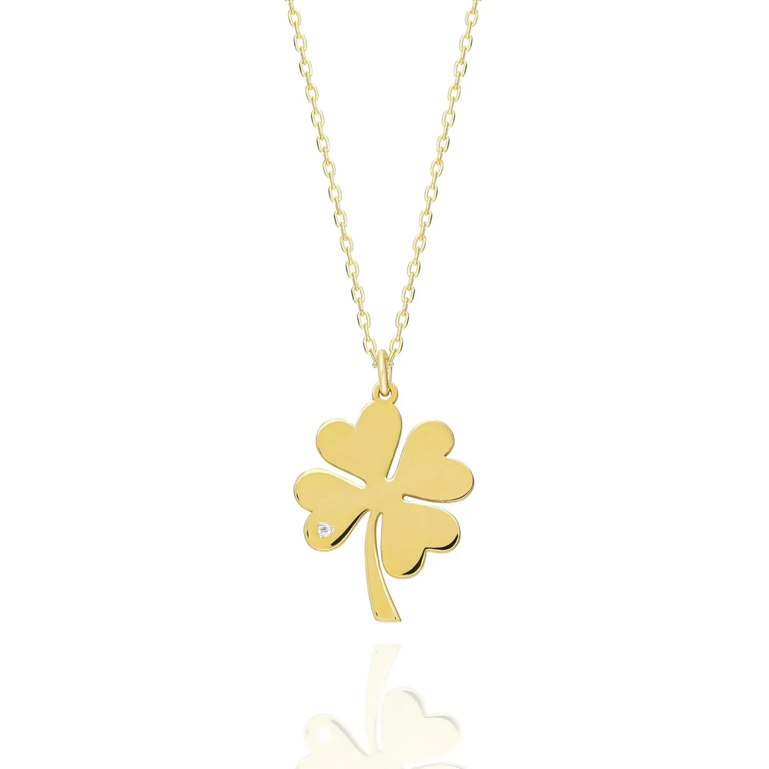Joy-D Gold 4 Leaf Clover Necklace - Elegant Gold Jewelry Charm Necklace for Women - Delicate and Stylish Gift for Special Occasions - Perfect Luck and Beauty Gift