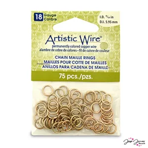 Jump Rings Artistic Wire 18g in Brass 5.56mm