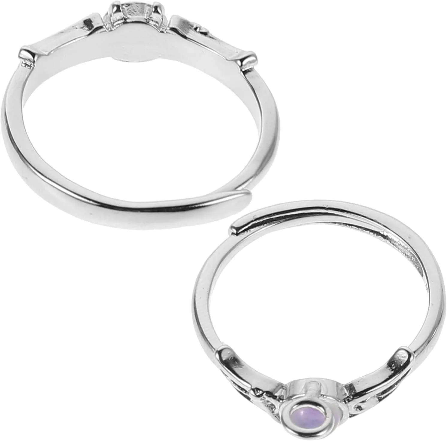 KESYOO Angel Demon Index Couple Rings for Lovers Adjustable Fashionable Matching Rings for Women and Men Goth Promise Rings Minimalist Jewelry