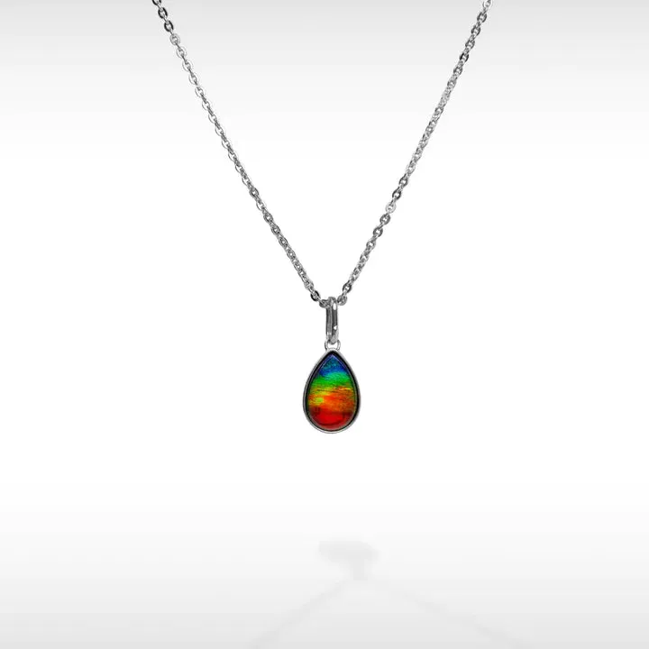 KORITE Essentials Pear ammolite pendant in sterling silver