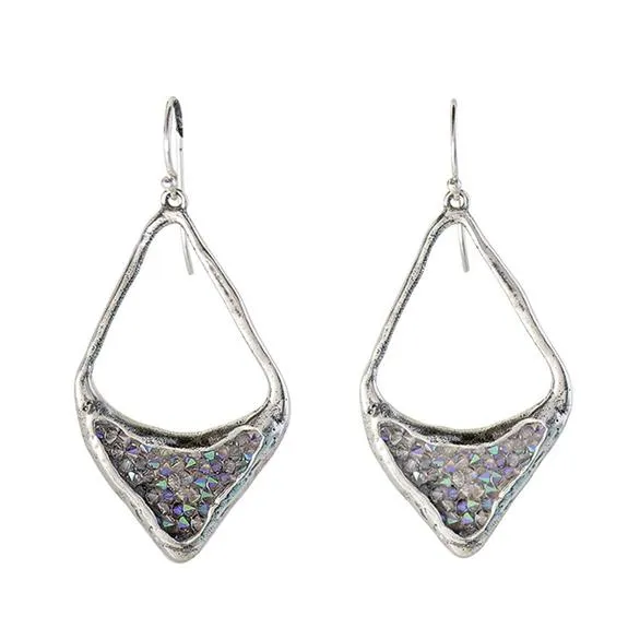 KRISTAL KITE EARRINGS- Sterling Silver with Swarovski Crystals by Waxing Poetic