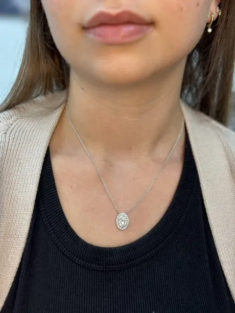 Kyiv - 1 Carat Oval Shape Diamond Pendant Necklace