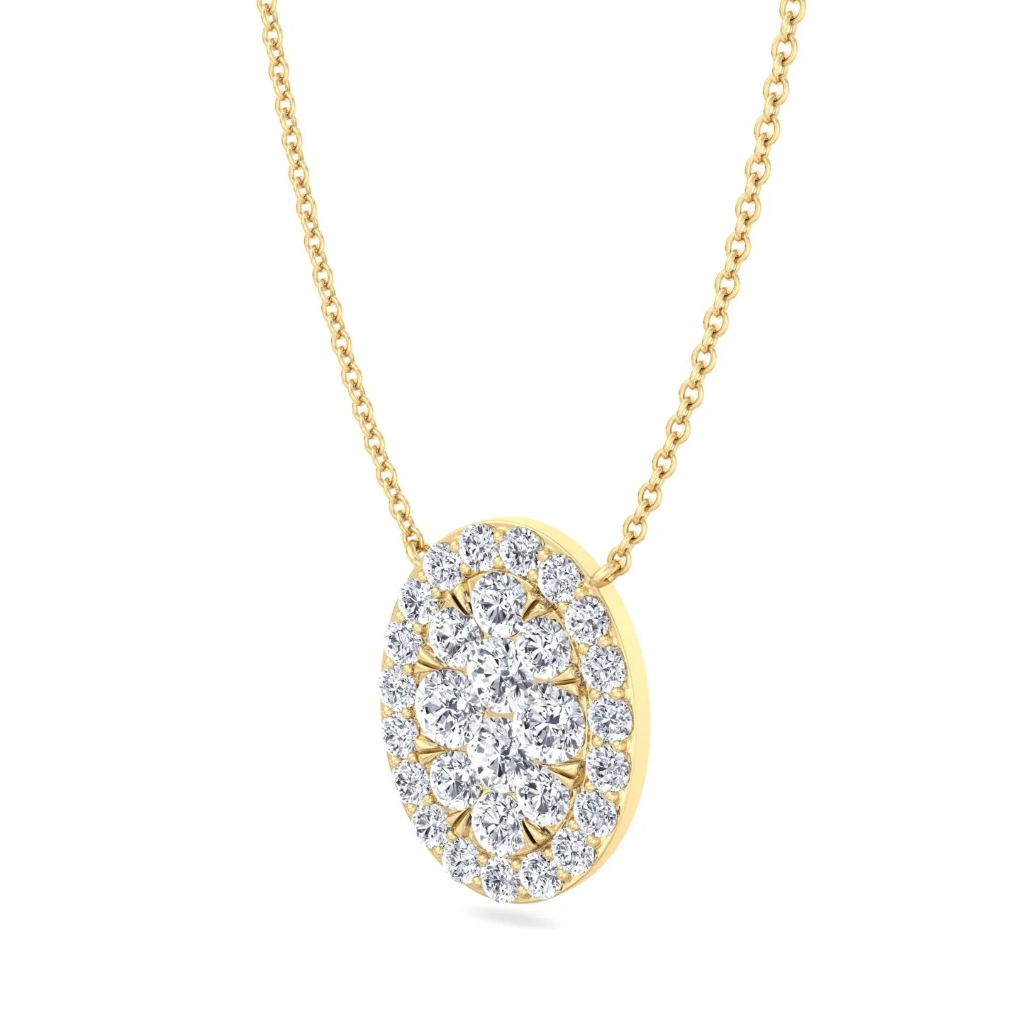 Kyiv - 1 Carat Oval Shape Diamond Pendant Necklace
