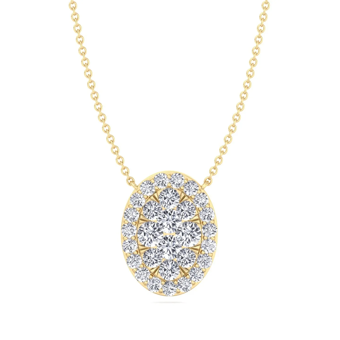 Kyiv - 1 Carat Oval Shape Diamond Pendant Necklace