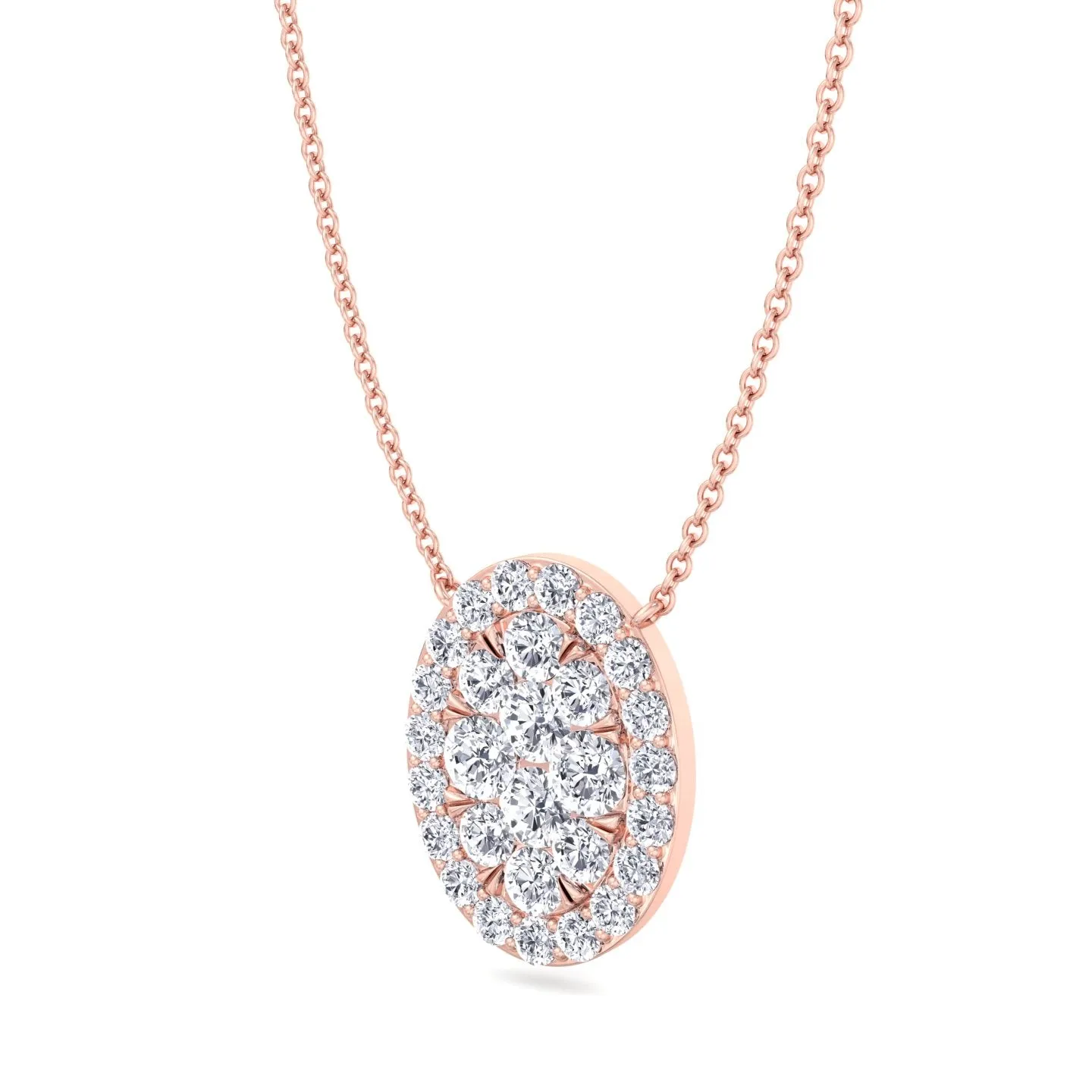 Kyiv - 1 Carat Oval Shape Diamond Pendant Necklace