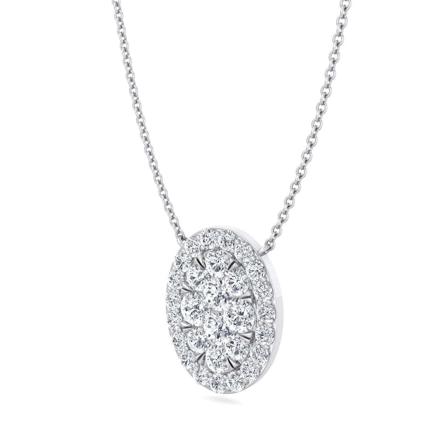 Kyiv - 1 Carat Oval Shape Diamond Pendant Necklace