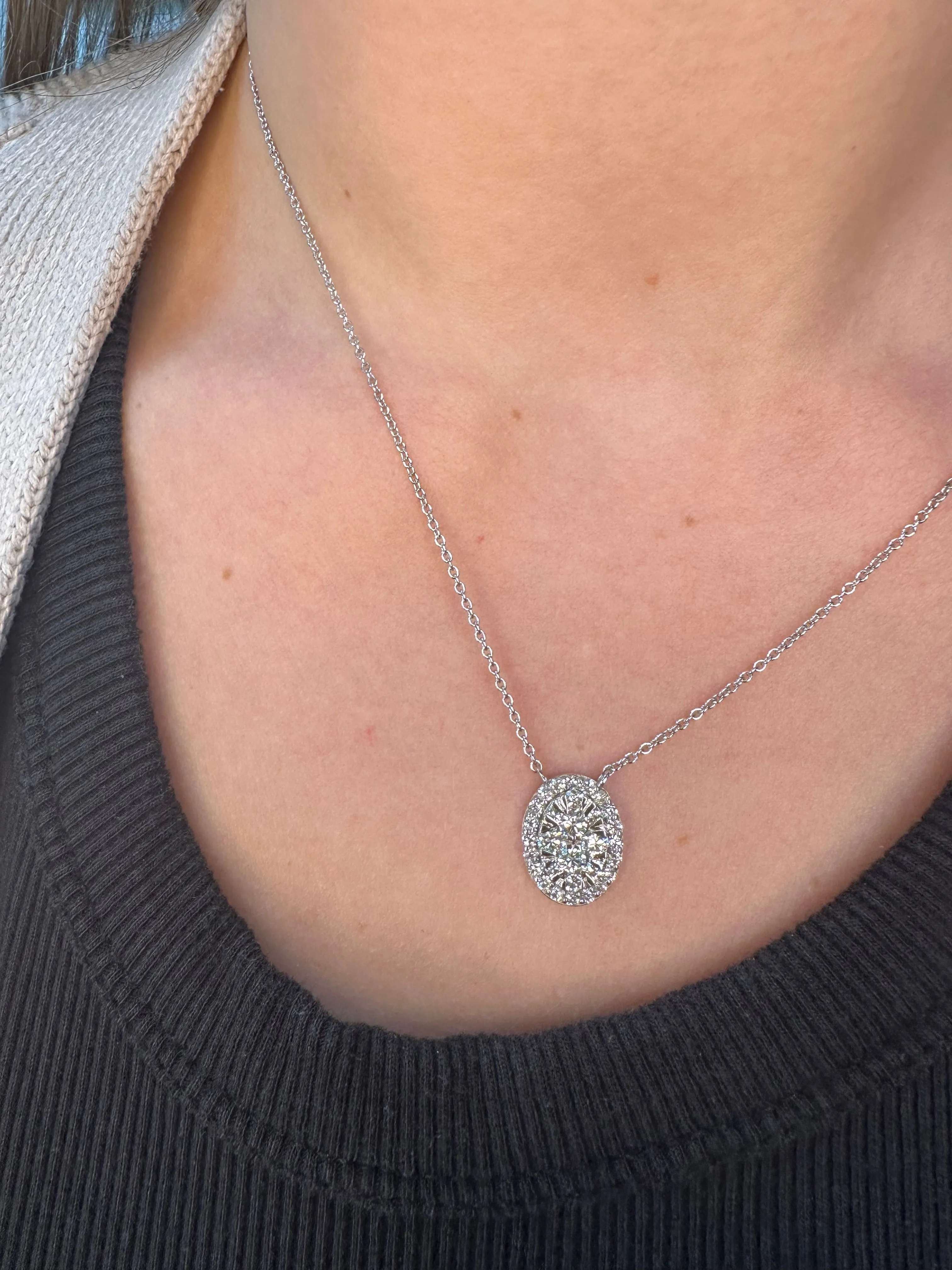 Kyiv - 1 Carat Oval Shape Diamond Pendant Necklace