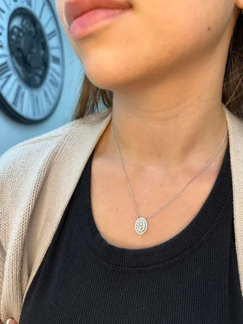 Kyiv - 1 Carat Oval Shape Diamond Pendant Necklace