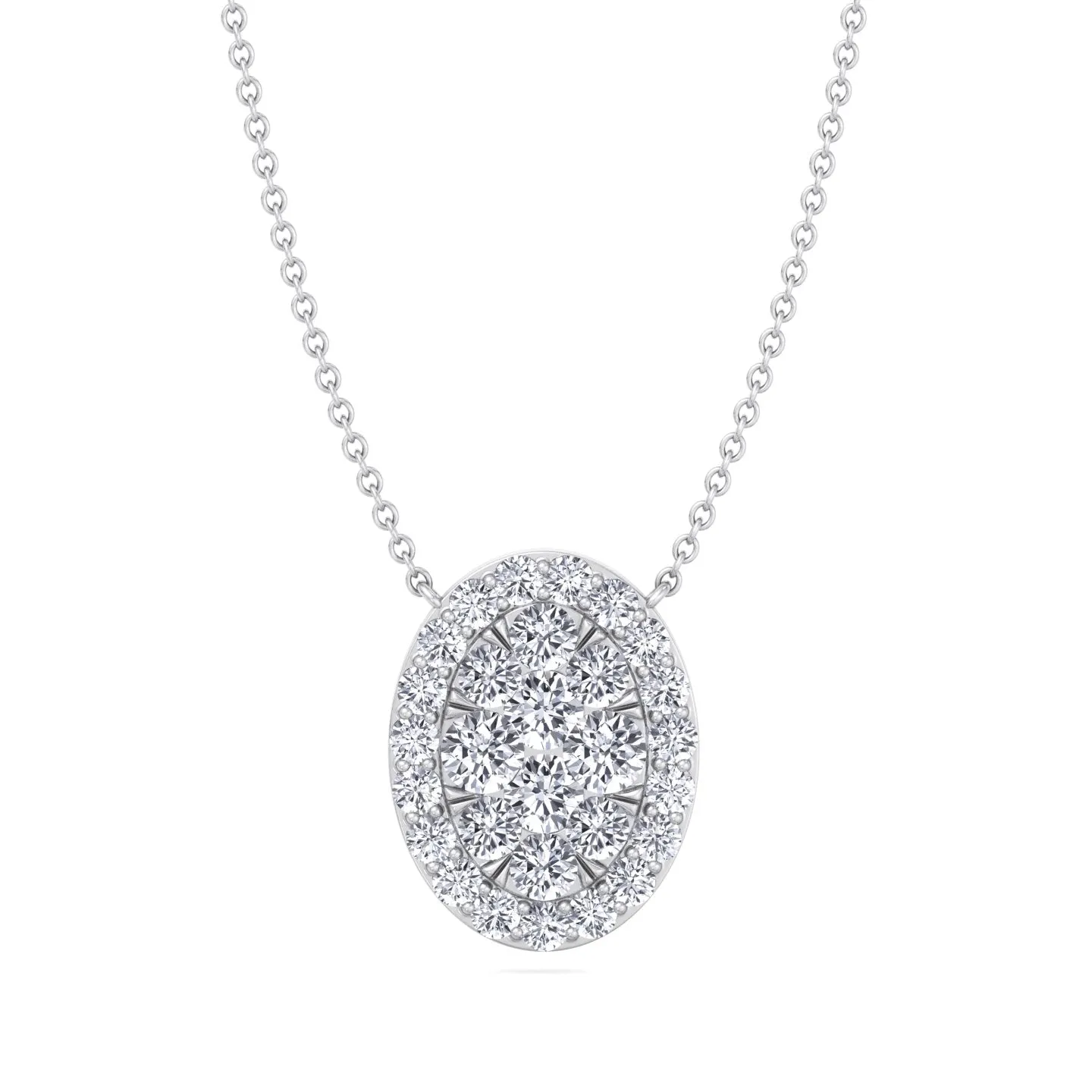 Kyiv - 1 Carat Oval Shape Diamond Pendant Necklace