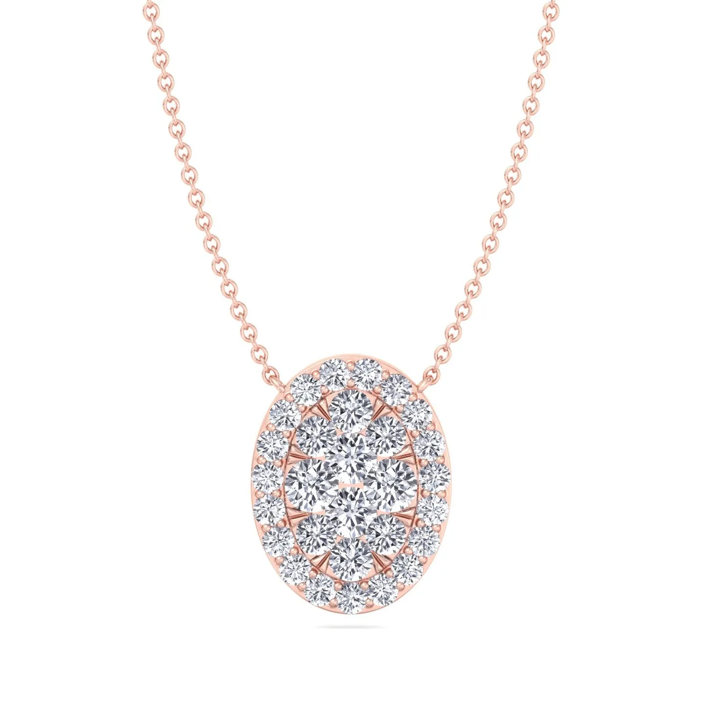 Kyiv - 1 Carat Oval Shape Diamond Pendant Necklace