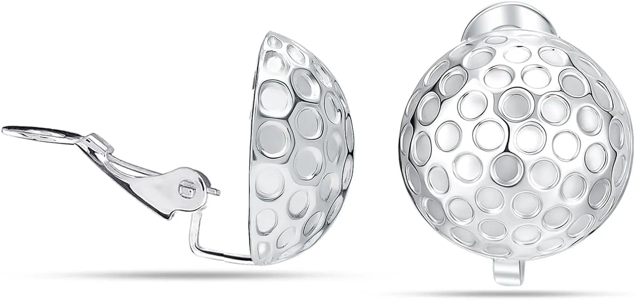 LeCalla 925 Sterling Silver Small Medium Clip On Earrings Non-Pierced Clip-On Stud Earring for Teen Women