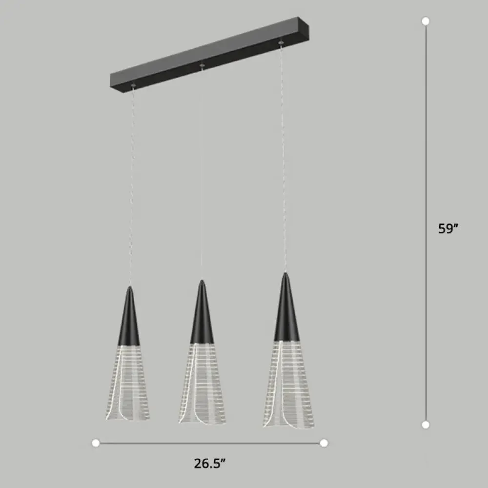 LED Cone Multi Pendant Ceiling Light - Modern Novelty Suspension for Dining Room
