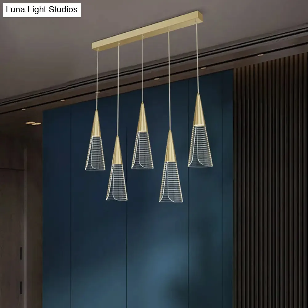 LED Cone Multi Pendant Ceiling Light - Modern Novelty Suspension for Dining Room