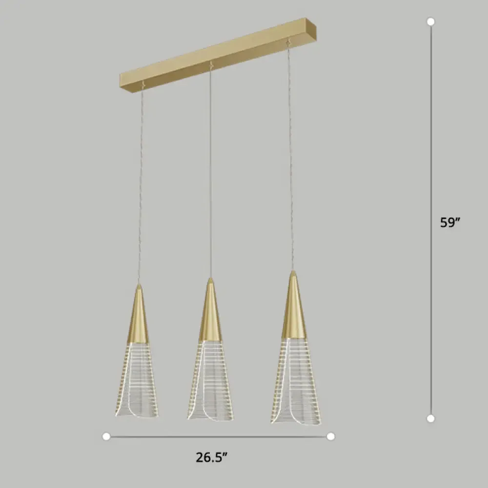 LED Cone Multi Pendant Ceiling Light - Modern Novelty Suspension for Dining Room