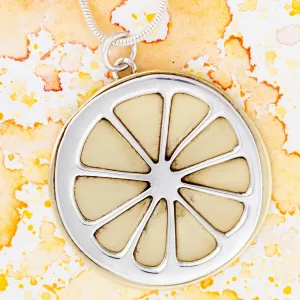 Lemon Slice Sterling & Brass Necklace Lemon Slice Sterling & Brass Necklace